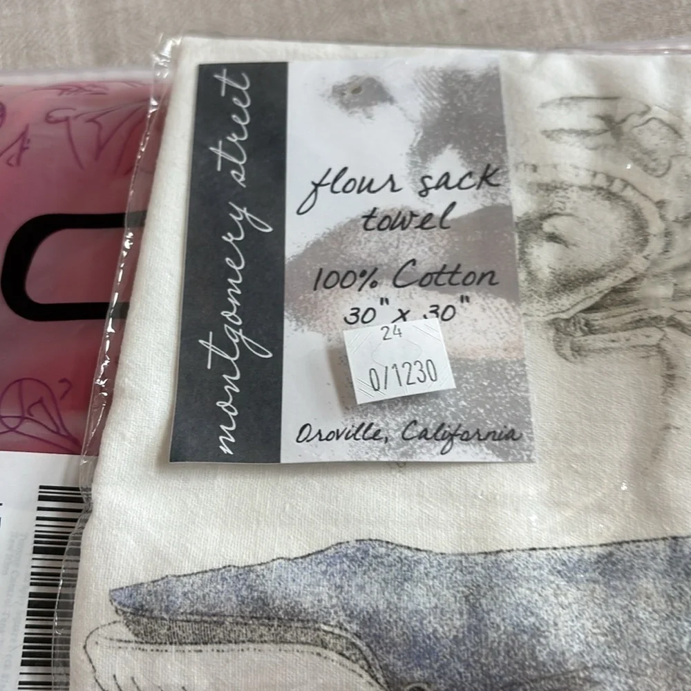 Mary Lake-Thompson Montgomery Street Blue Whale, Crab, Octopus Cotton Dish Towel